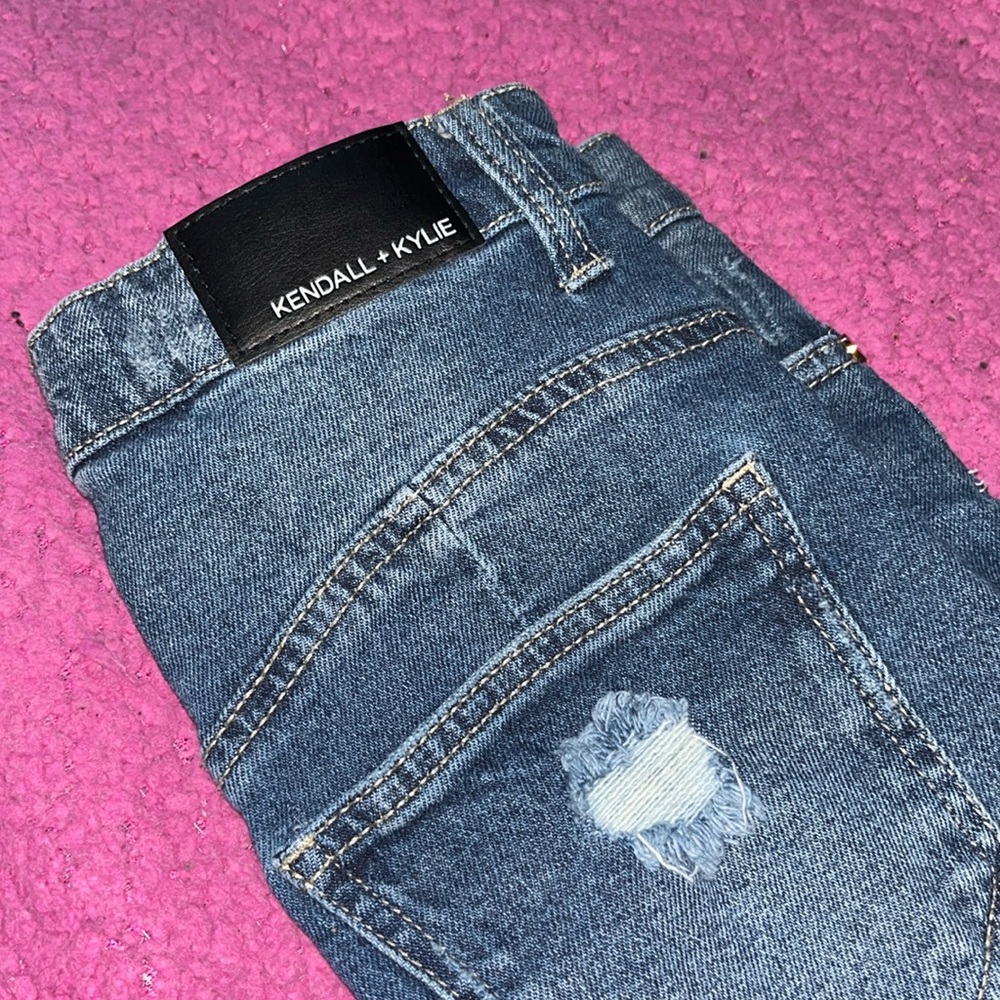 Kendall & Kylie Light and Dark Blue Denim Shorts